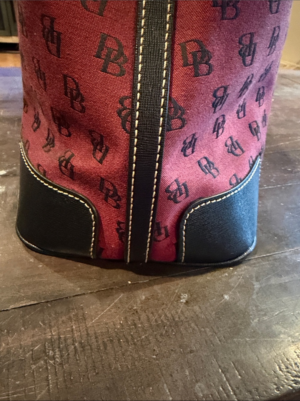 Dooney & Bourke Burgundy Monogram Shoulder Hobo - Picture 4 of 16